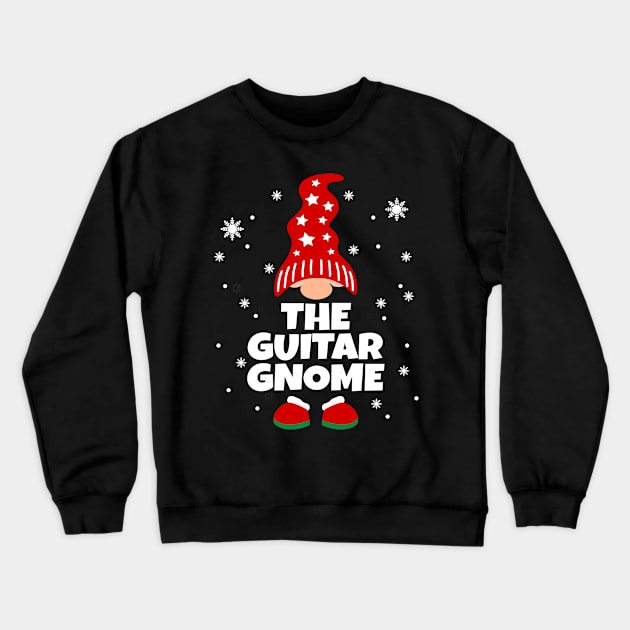 Funny Guitar Gnome Family Pajamas Christmas Gifts Crewneck Sweatshirt by Boneworkshop